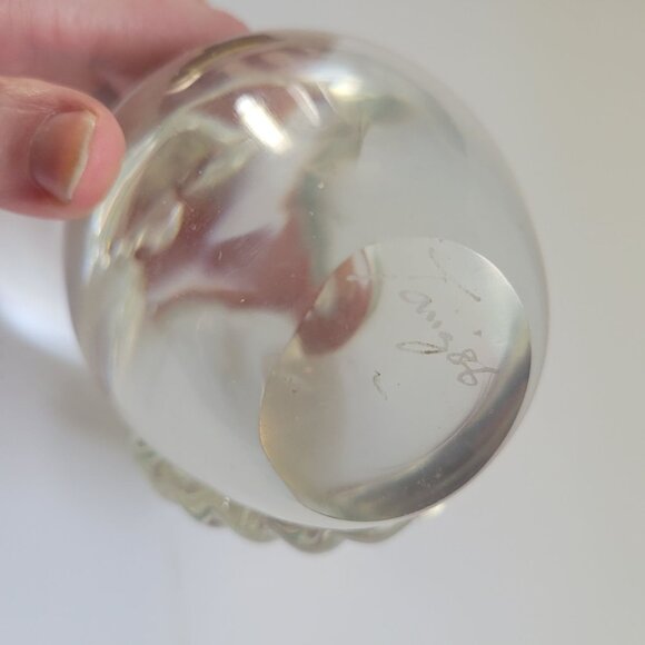 Clear Glass Apple Art Decor Sculptures Peperweights - Picture 10 of 11